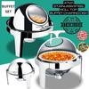 47cm Stainless Steel Round Roll Top Chafing Dish Buffet Set Catering Set  Food Pan Dome Set