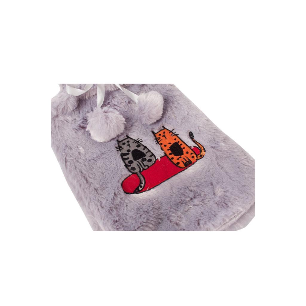 Cats In Istanbul Gray Plush Hot Water Bag