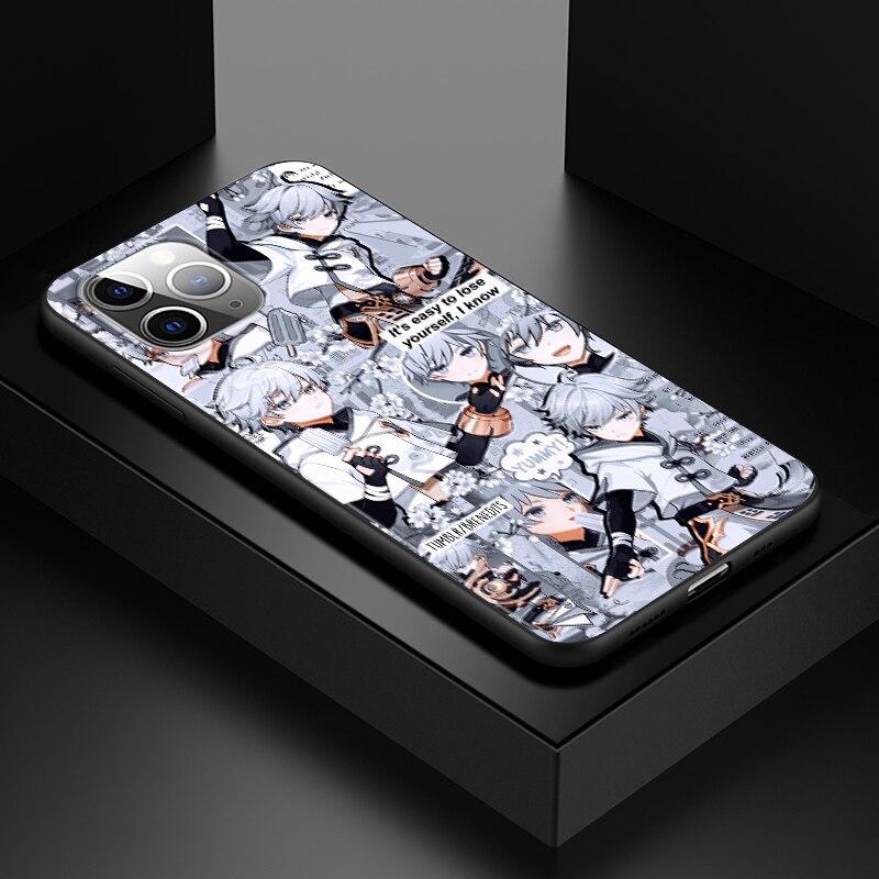 Genshin Impact для Apple iPhone 13 12 11 SE XS XR X 7 8 6 5 S mini Plus Pro MAX 2020, мягкий черный чехол для телефона