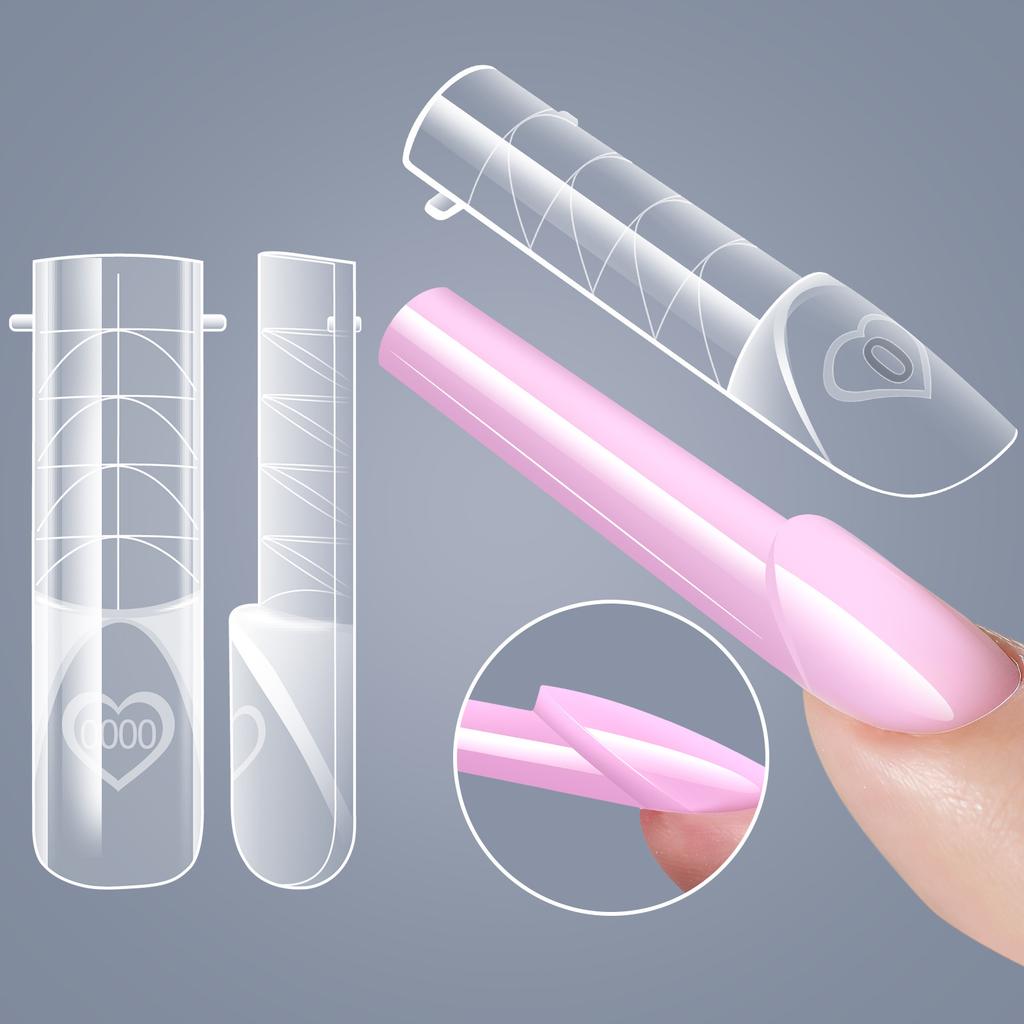 150 шт. Французские формы для наращивания ногтей с мерной шкалой – Прозрачные кристаллические УФ-гелевые типсы для ногтей