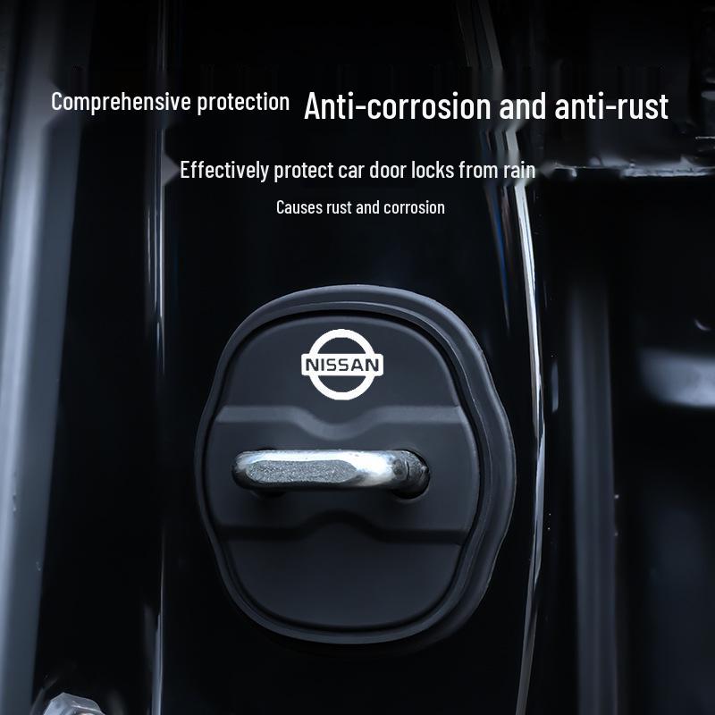 Силиконовая накладка на дверной замок автомобиля Nissan для Sylphy, Teana, Qashqai, X-Trail, Livina, Tiida, Bluebird – Амортизирующая пряжка.