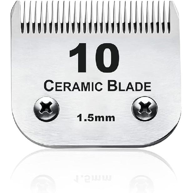 AIJALY 10 Blades Dog Grooming Blades Compatible with Andis/Wahl/Oster Pet Clippers AG AGC Ceramic Sharp Size-10, 1/16-Inch Cut Length (#10 Blade/2PC)