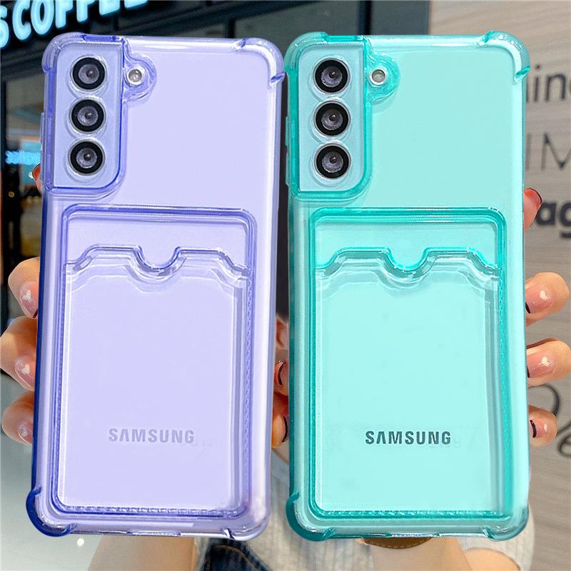 Чехол-кошелек для карт, прозрачный чехол для телефона Samsung Galaxy A15 A25 A35 A55 A14 A24 A34 A54 A13 A23 A33 A53 S21 S22 S23 5G, бампер