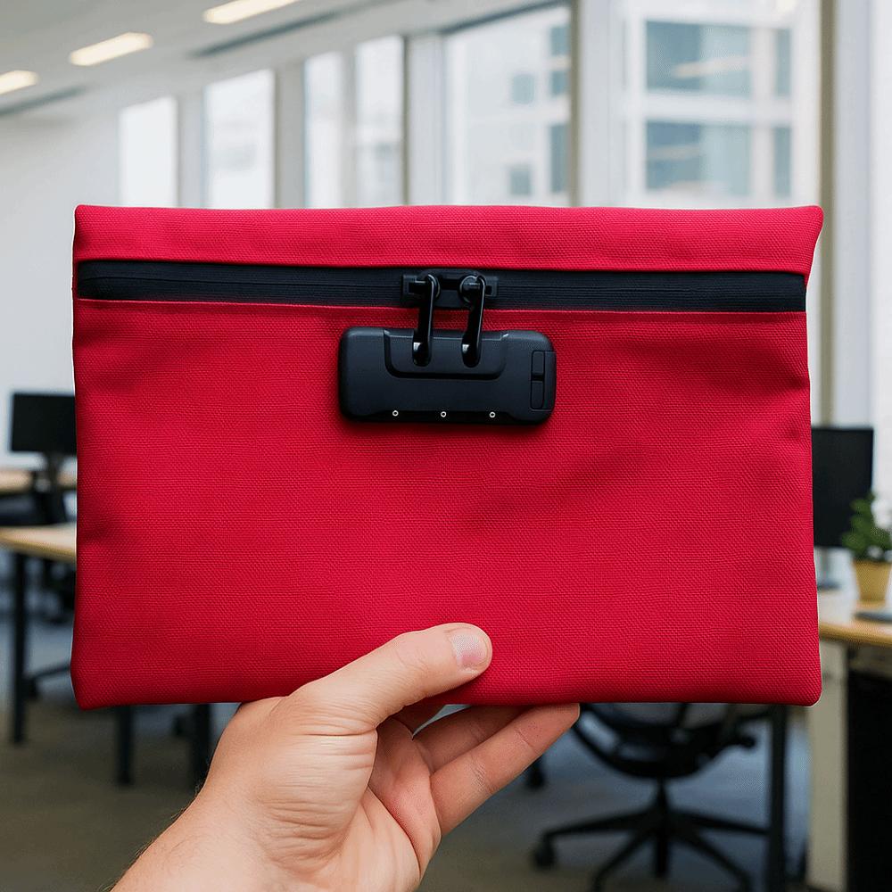 Canvas Portable Locking Pouch Combination Lock Security Document Bag Outdoor Activities