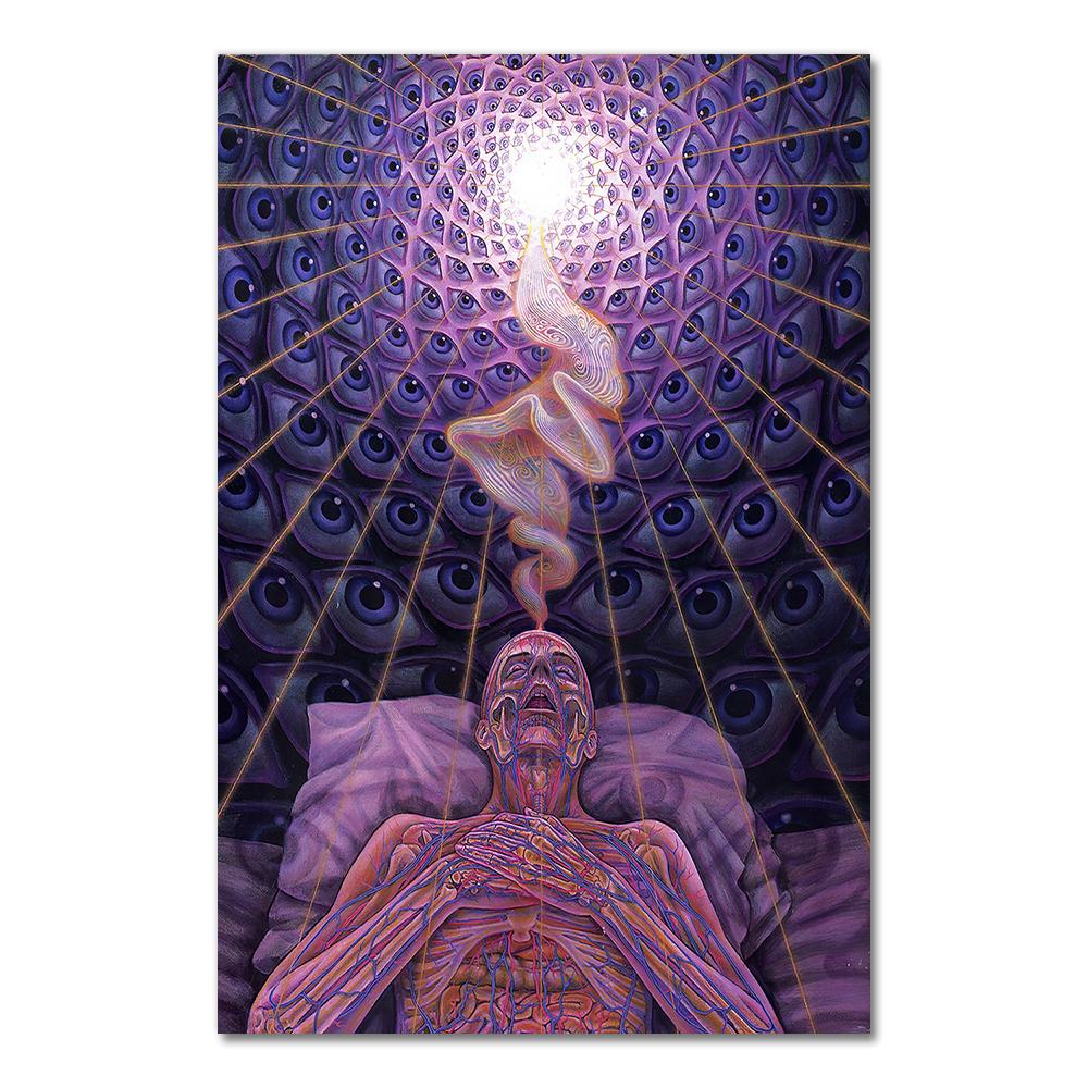 Alex Grey Psychedelic Trippy Tree Life Modular Pictures Modern Home Decoration Wall Art Canvas Prints Painting Bedroom Poster