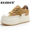 Fujin 7,5 см из натуральной кожи, повседневная мода, лето-весна, хит продаж, массивные кроссовки на платформе, осенняя женская удобная обувь на танкетке