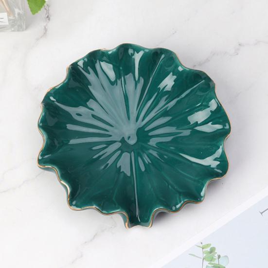 Мыльница Компактная, легко моющаяся Керамика в скандинавском стиле Мыльница в форме листа лотоса Полка для ежедневного использования