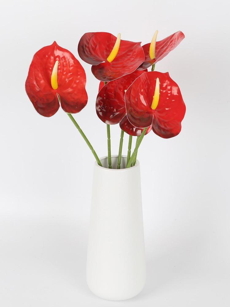 6 шт. пластиковый неувядающий искусственный цветок антуриума искусственный цветок антуриума имитация растения реквизит для свадебной фотосъемки украшение для гостиной дома