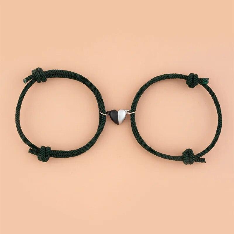 2 шт., эластичная веревка, парный браслет, магнитные подвески для пары, кулон, браслет дружбы, модные ювелирные аксессуары для женщин и девочек