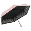 Sun and Rain Folding 50cm X 6 UV Heat and Light Mini Umbrella Embroidered Floral Pattern Parasol, Umbrella, Ribs, Protection, Blocking, Tri-Fold