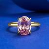 Кольцо Mujing Jewelry S925 из стерлингового серебра с позолотой и розовым овальным бриллиантом морганита (7x10мм)