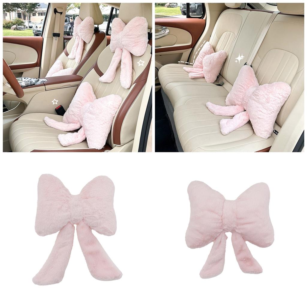 Elegant Car Pillows Plushes Bows Pillows Cushions Car Backrest Cushion for Neck Support In Bedroom Living Room Office