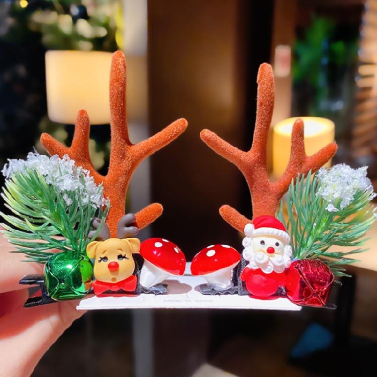Christmas Hair Clips Antler Hair Pins Hair Accessories for Girls Toddlers Teens
