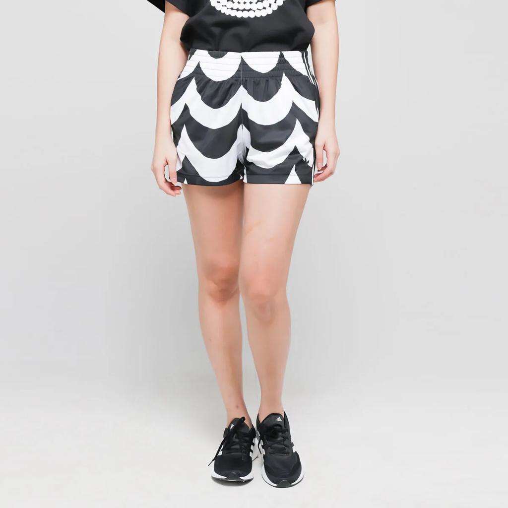 Adidas Оригинал Marimekko Удобные Спортивные Вышитые Дышащие Повседневные Шорты Женские Шорты Черный Белый H20477