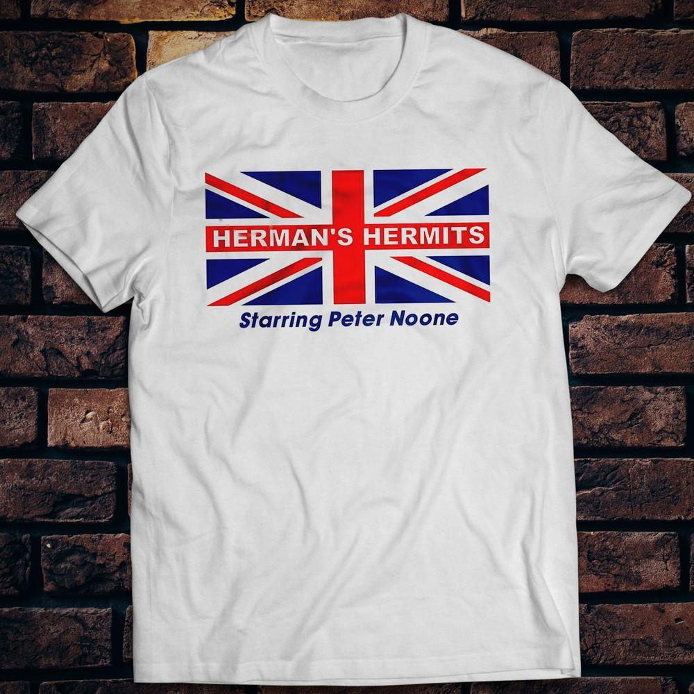 Herman's Hermits с Питером Нооном Футболка Флаг США Рок-музыка Hold On! Унисекс футболка Blaze
