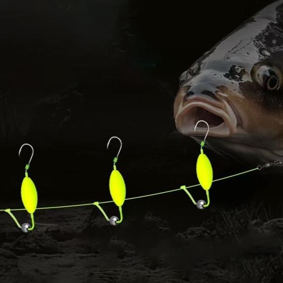 1 Set Three Reverse Hooks Fishing Rig Smooth Casting Anti-Tangle Snag Resistant Split Hook Rig Freshwater Saltwater Jigging Fishing Accessories