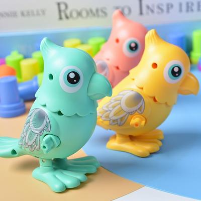 Детская мультяшная милая игрушка-имитация животного, прыгающий попугай на пружине