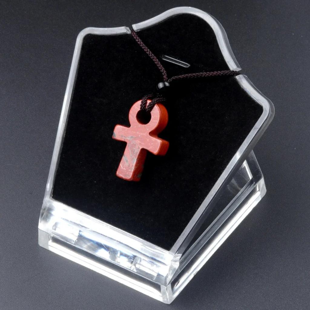 Ожерелье AnKa из натурального камня с кристаллами агатов Crux Ansata, подвеска в форме креста для женщин, подарок на день рождения, цепочка 32 см