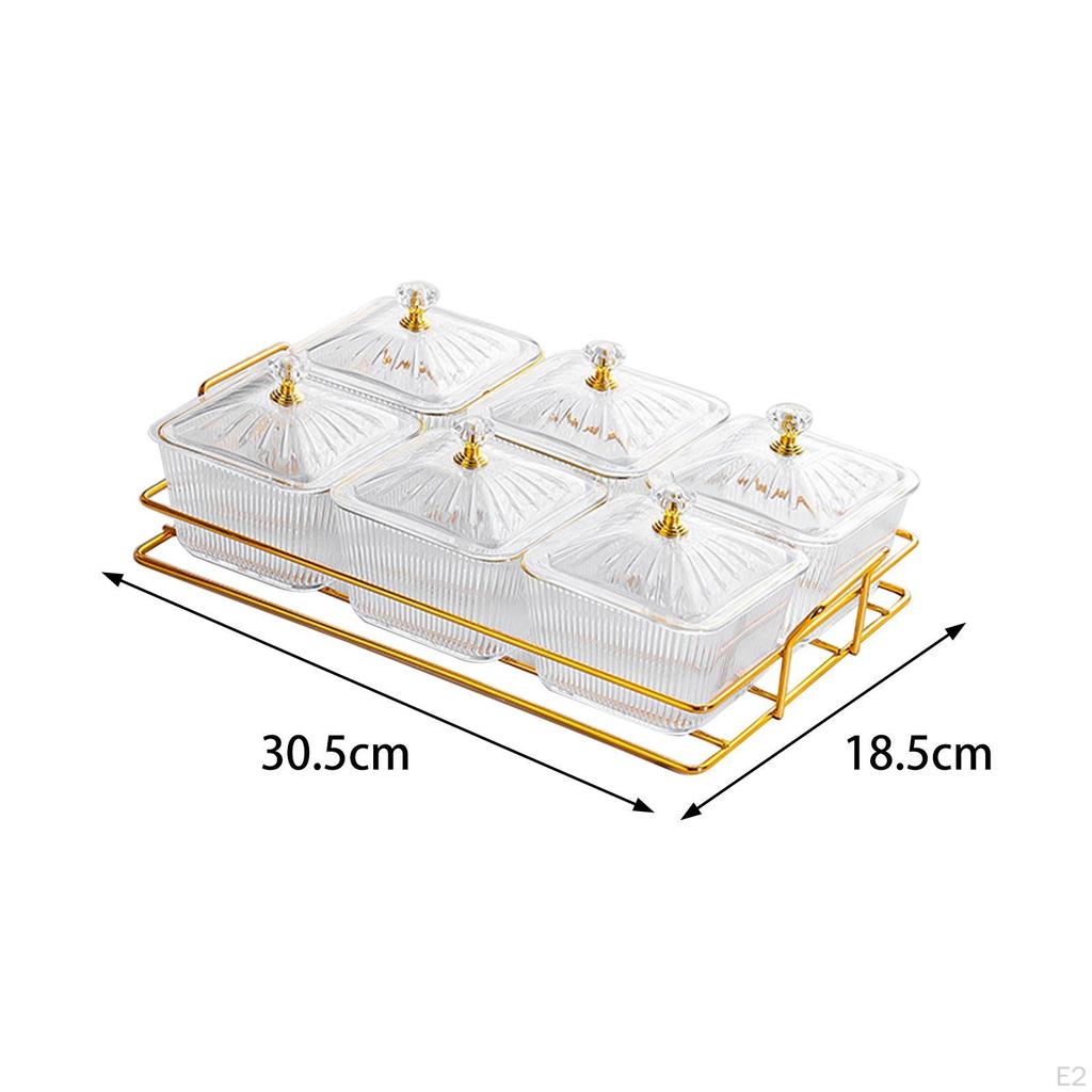6 мисок для закусок и десертов, фруктовая тарелка с подставкой, сервировка
