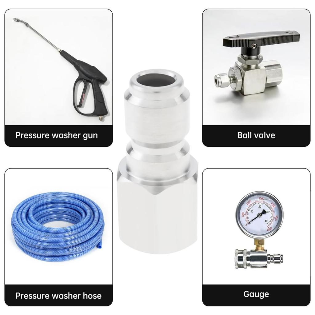 Комплект из 2 стальных быстросъемных муфт для мойки высокого давления, фитинг 3/8 дюйма с внутренней резьбой NPT, прост в использовании для уборочных машин