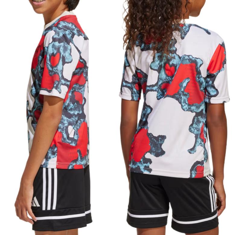 Adidas Мягкая удобная футболка с граффити FC Bayern, детские топы белого цвета JE6774