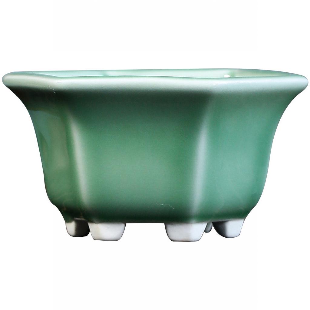 Mini Ceramic Flower Pot Bowl with Hole Ceramic Pottery Planter Thick Glazed Handmade Thick Glazed for Home Garden Decoration