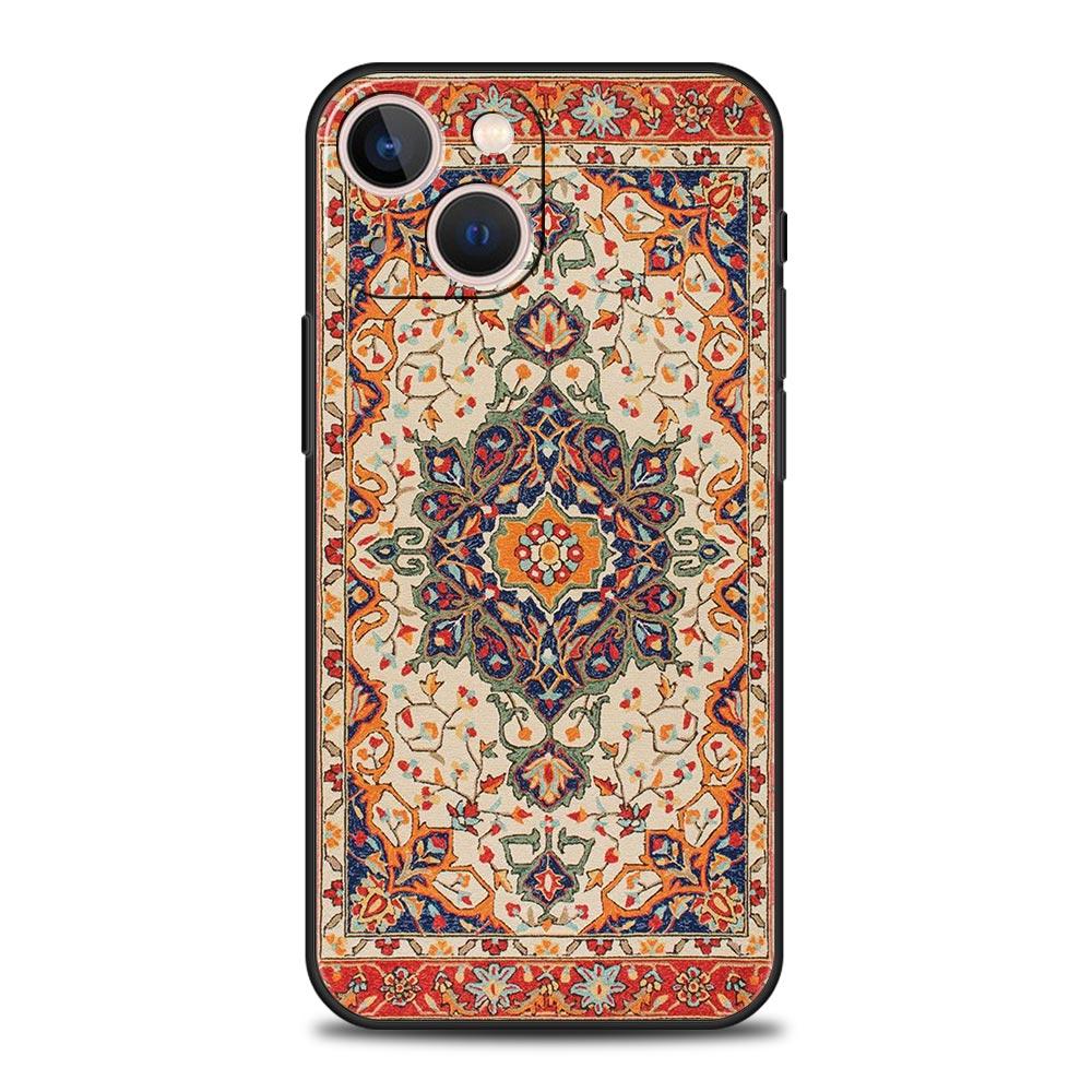 Роскошный чехол для телефона с персидским цветочным узором для iPhone 16 13 15 14 12 11 Pro MAX XR X SE XS 7 8 Plus Мягкий ударопрочный чехол из ТПУ