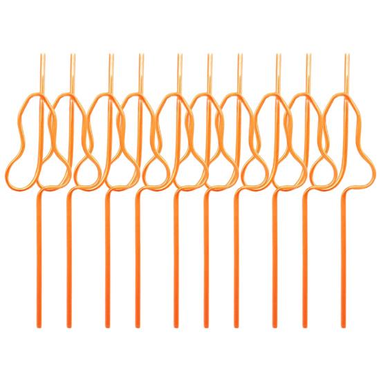 10 шт., фигурная декоративная соломинка, устойчивая к укусам, многоразовая, с гладкими краями, забавная