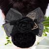 Hair Bun Cover Big Bow Korean Bun Snood Ponytail Clip Hairgrips Cover Net Women Spring Clips
