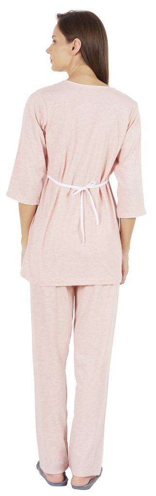 Inkmeso Solid Nightwear Set W  Pyjama For Women Cotton Nightwear 2 Pcs