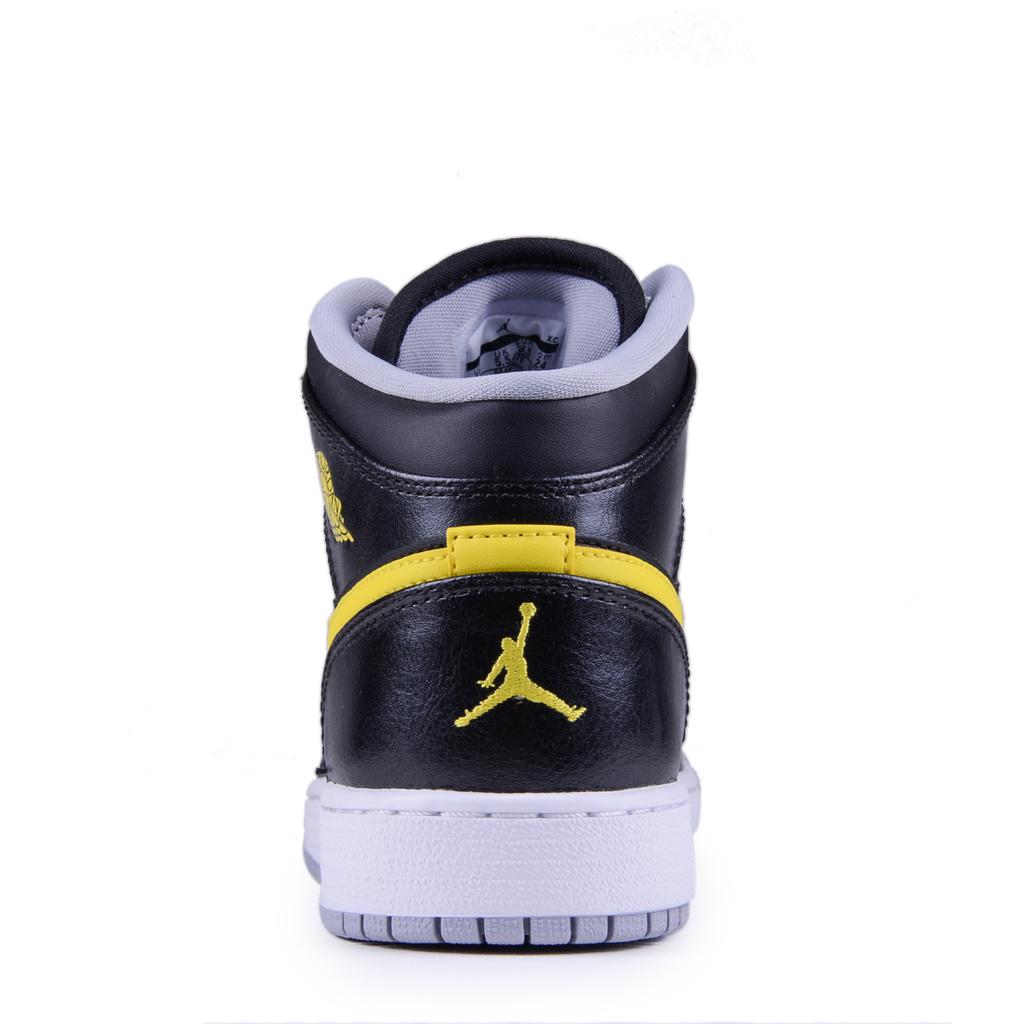 Jordan Air Jordan 1 Амортизация, Износостойкие Высокие Винтажные Баскетбольные Кроссовки Мужские Черно-Желтые 554724-070