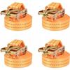 VidaXL Ratchet Tie-Down Strap 4 Pcs 1 Ton 6 M X 38 Mm Orange
