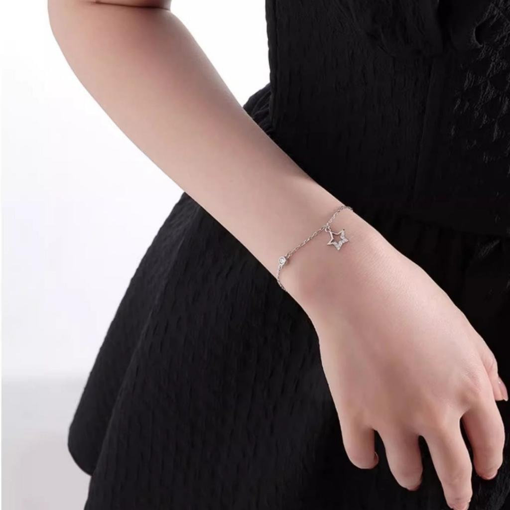 ANENJERY Браслет Hollow Star Zircon для женщин, милый, универсальный, новый браслет, подарок