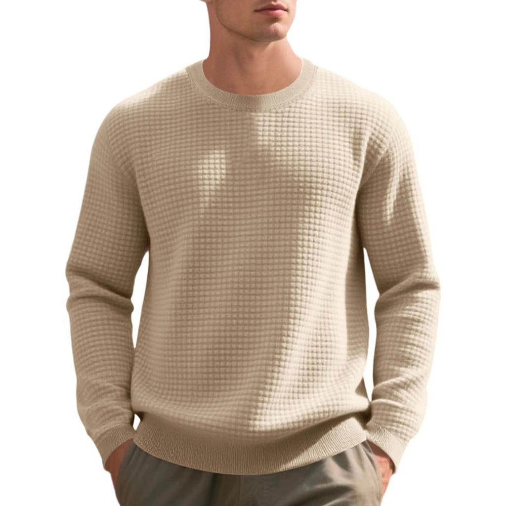 Men Lightweight Long Sleeve Pullover Solid Color Casual Loose Fall Winter Clothing