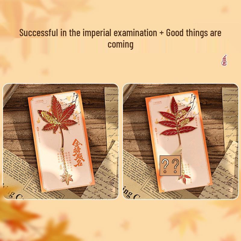 Изысканная металлическая закладка в стиле ретро с листом гинкго - Идеальный культурный подарок для студентов