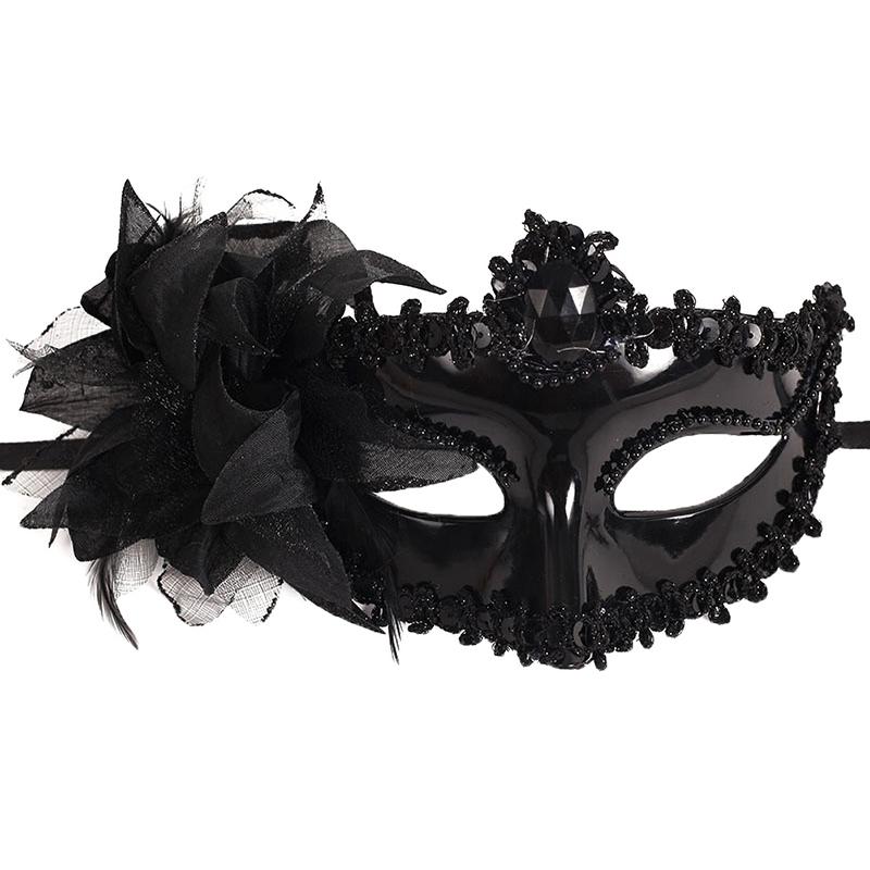 Sexy Diamond Venetian Mask Venice Feather Flower Wedding Carnival Party Performance Purple Costume Sex Lady Mask Masquerade
