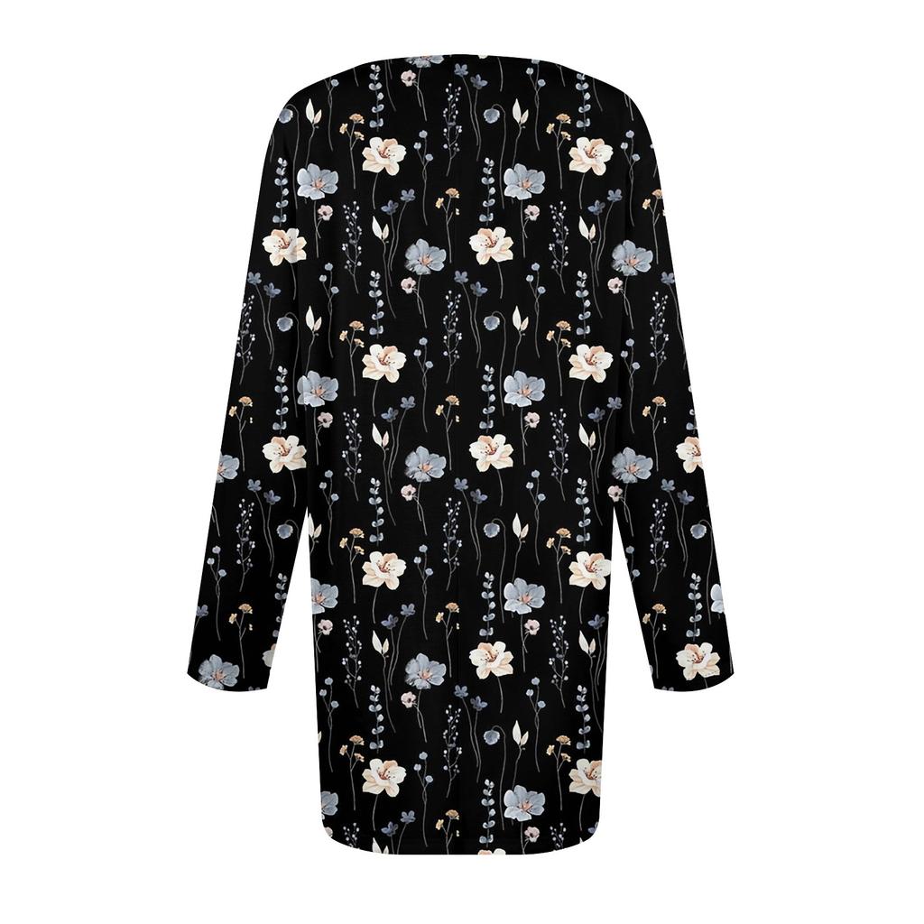 Женская мода большого размера с круглым вырезом и длинным рукавом, повседневный свободный пуловер с принтом