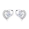 Heart-Shaped Stud Earrings S925 Sterling Silver Young Girl Heart-Shaped Stud Earrings Elegant Fashion Heart-Shaped Stud Earrings