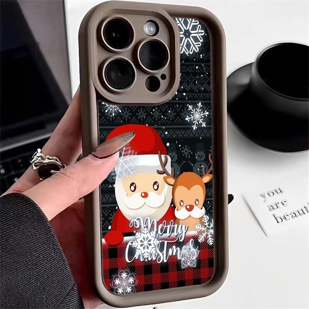 N108 Happy New Year Christmas Desig Soft Angel Eyes Phone Cases for Samsung S23 S24 Ultra S21FE A54 A34 A13 A14 A06 A24 Realme12 OPPO Shockproof Cover