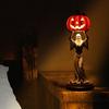 Halloween Pumpkin Light Resin Skeleton Ghost Witch Pumpkin Lantern Gothic Curved Pumpkin Night Light for Home Tabletop Desk Decor