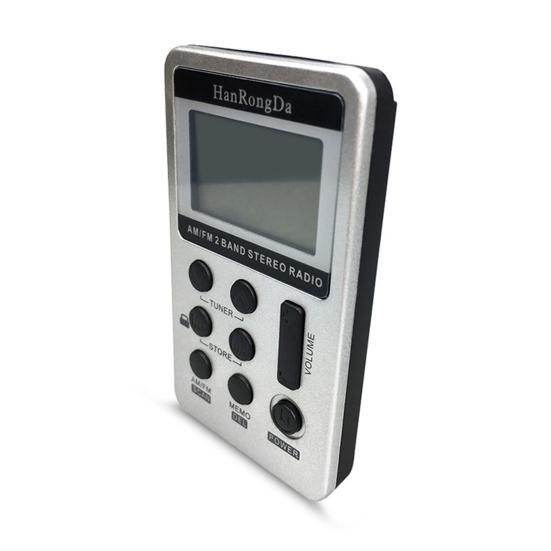HRD-103 Цифровое радио Диапазон 1,5 дюйма Перезаряжаемый Двойной ЖК-дисплей Мини Портативный FM/AM