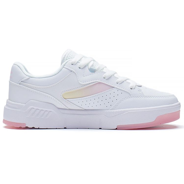 Li Ning Ace Удобные Мягкие Эластичные Повседневные Амортизирующие Износостойкие Низкие Кроссовки Для Скейтбординга Женские Кроссовки Белые AGCS032-4