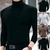 Men Turtleneck Top Long Sleeve Base Shirt Slim Fit Pullover Casual Warm Tee for Fall Winter Daily Wear Home Office
