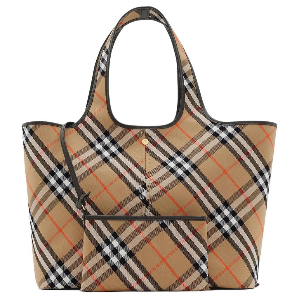 Burberry Detachable Storage Bag With Snap Closure Cotton Twill Tote Shopping Handbag Medium Women tote Beige 80939761