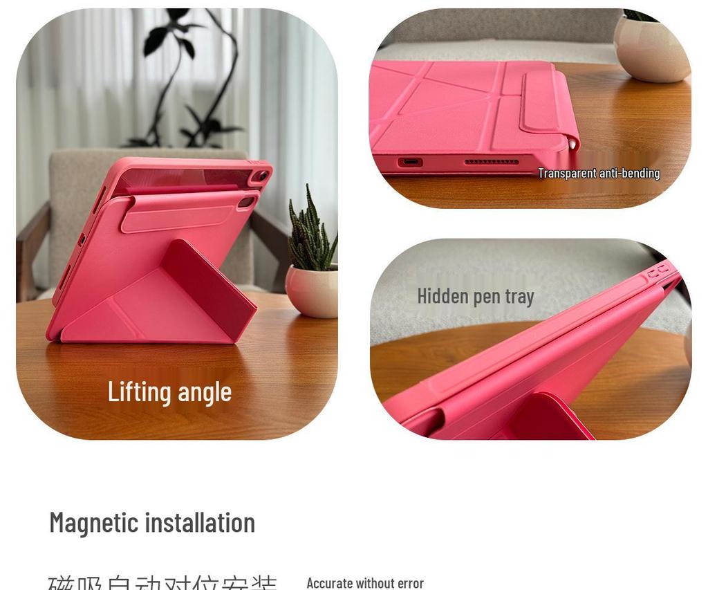 Легкий прозрачный акриловый защитный чехол для iPad 11 (Модель 3Y 2025 года) - Складной, Без слота для ручки, Десятое поколение