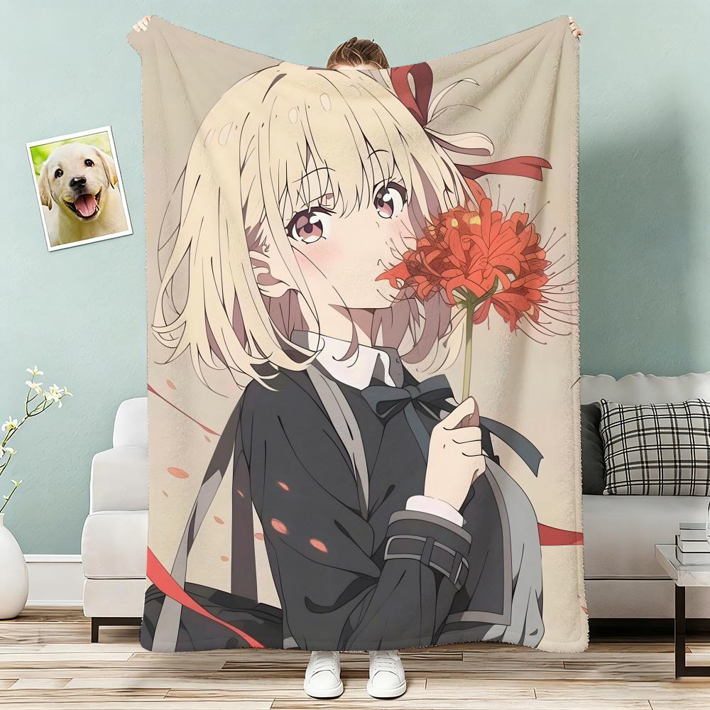 Lycoris Recoil Бросок Легкое 240 г Фланелевое Одеяло Мягкое Приятное для Кожи для Летнего Охлаждения