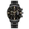 Men's Large Dial Steel Quartz Watch with Three Subdials