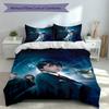3pcs Harry Potter Duvet Cover Set, Includes 1 Duvet Cover and 2 Pillowcases,Skin-Friendly&Comfortable Fabric,Suitable Bedding Sets