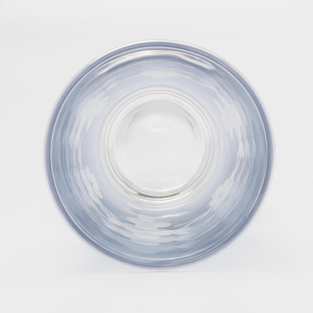 Otsuka Glass "Colorful Poem" Sake Glass, Approximately 100ml, Open-Top, Flower Kiriko Design, Blue, Made In Japan, 01145-15-1BL-1P