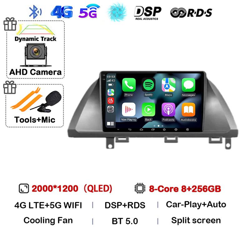 Android 14 Автомобильный Carplay для Honda Odyssey 2005 - 2010 Экран Автомагнитола Стерео GPS Навигация Мультимедийный Видеоплеер WIFI 4G DSP